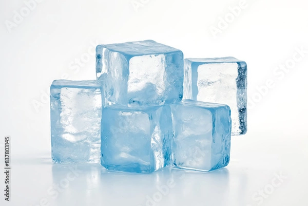 Fototapeta Ice cubes on white background