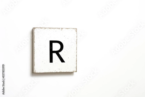 Obraz Single Letter R on White Tile