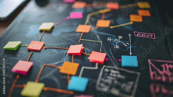 Fototapeta Comprehensive Flowchart: Mapping the Transportation Process for Efficiency