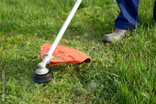 Fototapeta Mowing the grass