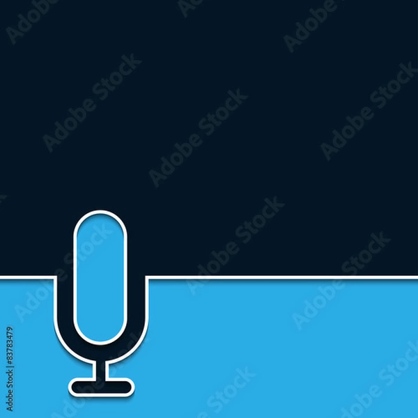 Obraz Vector modern microphone online background.