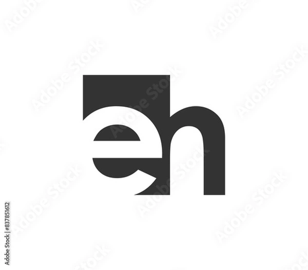 Fototapeta EH creative geometric initial based modern and minimal logo. Letter e h trendy fonts.