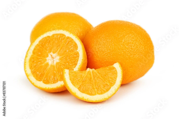 Obraz Fresh orange fruit isolated on white