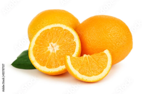 Obraz Fresh orange fruit isolated on white