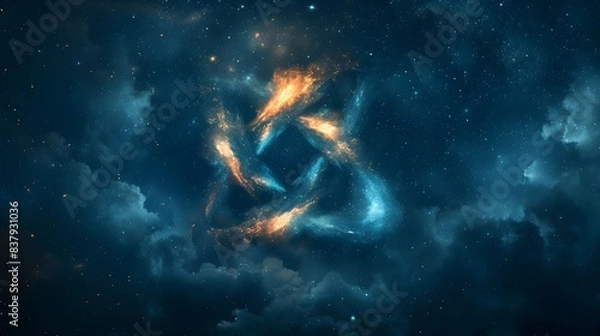 Obraz Stunning Cosmic Phenomenon Nebula Shaped Like Penrose Triangle in Starry Night Sky Perfect for Backgrounds and Wallpapers Space Stars Nebula Penrose Triangle Illusion Cosmic Phenomenon Astronomy