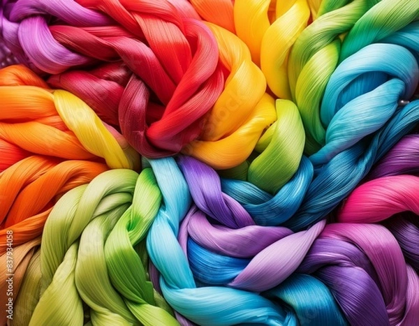 Fototapeta Colored threads intertwined to form an abstract background