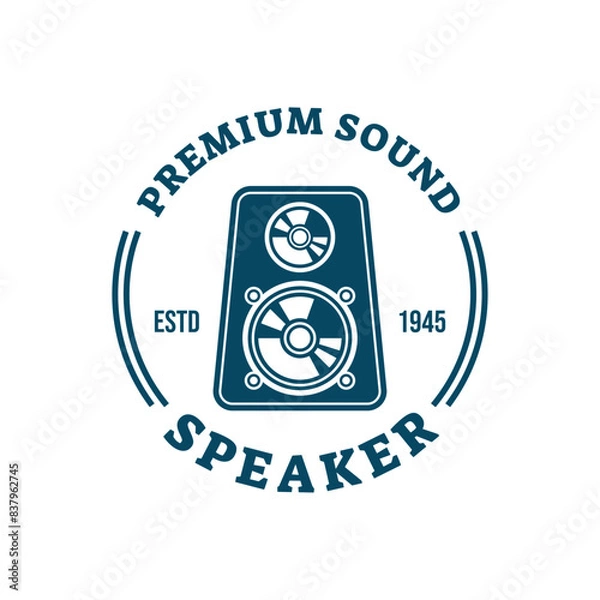 Obraz speaker sound system logo design with creative concept premium vector