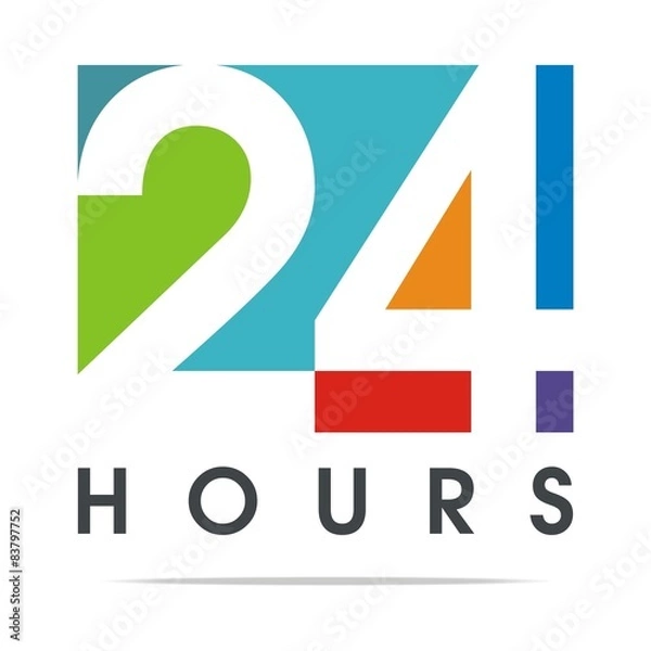 Fototapeta 24-hour Business Logo Client Vector Design