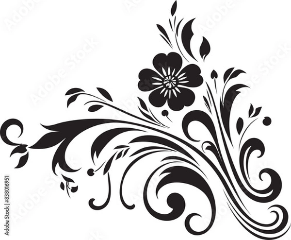 Fototapeta Antique Floral Frame Design with Ornate Element Classic Divider Logo Emblem with Victorian Style