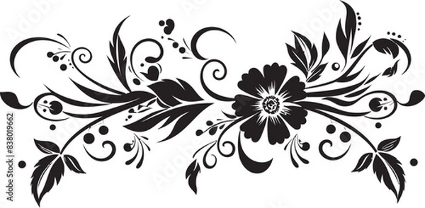 Fototapeta Antique Floral Vector Pattern Vintage Emblems Elegant Vintage Floral Divider Line Vector