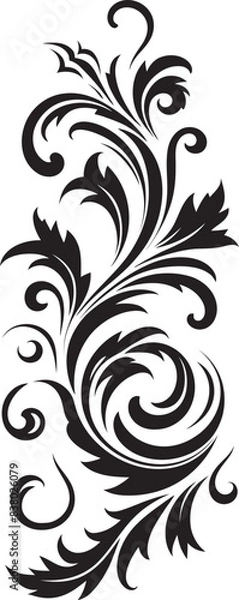 Obraz Antique Style Retro Floral Element Elegant Vintage Scrollwork Badge