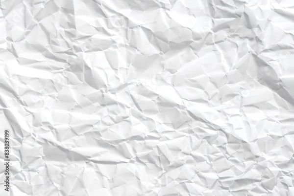 Fototapeta しわくちゃな白い和紙のイラスト。背景テクスチャ。画像生成AI