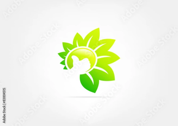 Fototapeta green thumb vector logo design