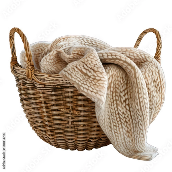 Obraz PNG Brown wicker laundry basket design element lifestyle
