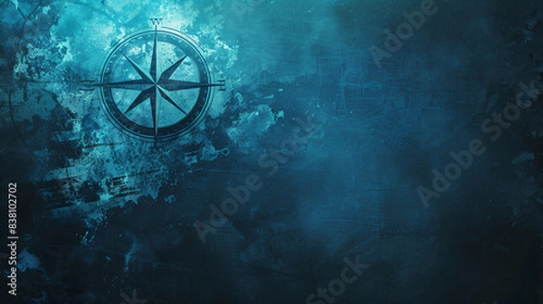 Obraz Compass on Blue Grunge Background