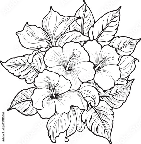 Obraz Tropical Garden Artistry Symbolic Logo Expression Hibiscus Flower Vector Design Minimalist Icon Integration