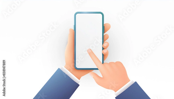 Fototapeta スマートフォン・タブレット端末を操作する手