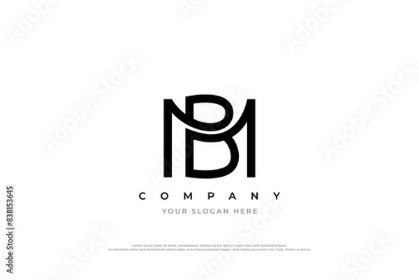 Obraz Simple Letter BM or MB Logo Design