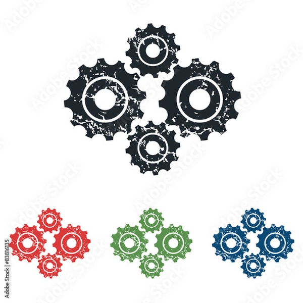 Fototapeta Cogs grunge icon set