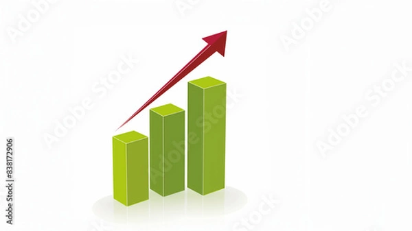 Fototapeta Balken Diagramm für Aufwärtstrend