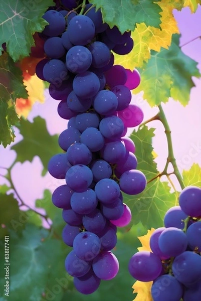 Obraz Freshly served fruit in a maximalist style with high contrast, vibrant colors and a nature-inspired aesthetic, suitable for a variety of uses and celebrations, academic attention to details