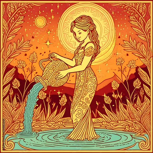 Obraz Aquarius Zodiac pattern