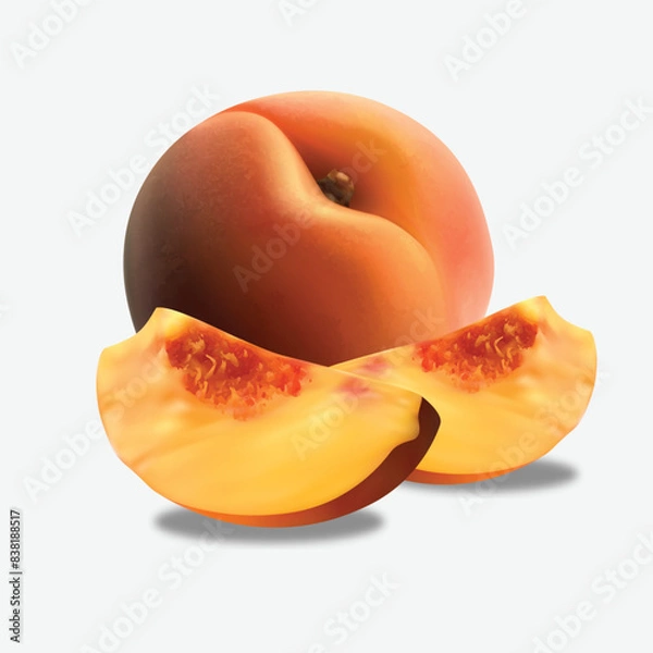 Obraz peach isolated on white background