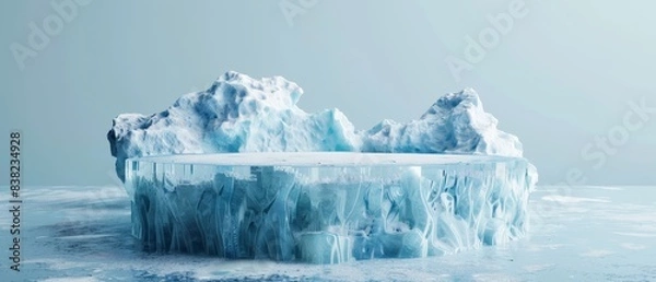 Fototapeta an empty ice podium or pedestal for display mockup or products presentation 