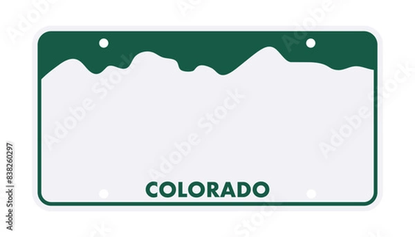 Fototapeta License plate of Colorado. Car number plate. Vector stock illustration