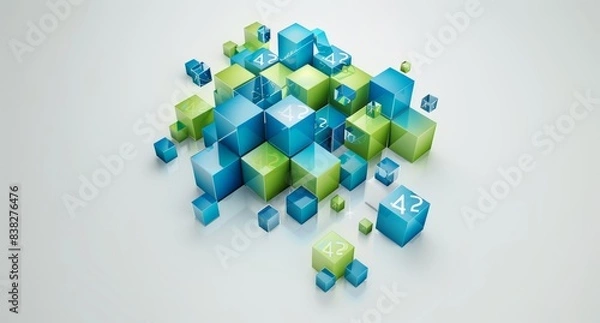 Fototapeta The analytics of big data, artificial intelligence, and cloud computing