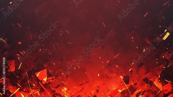 Fototapeta black and red dark background fire flame texture and smoke energetic anime vibes