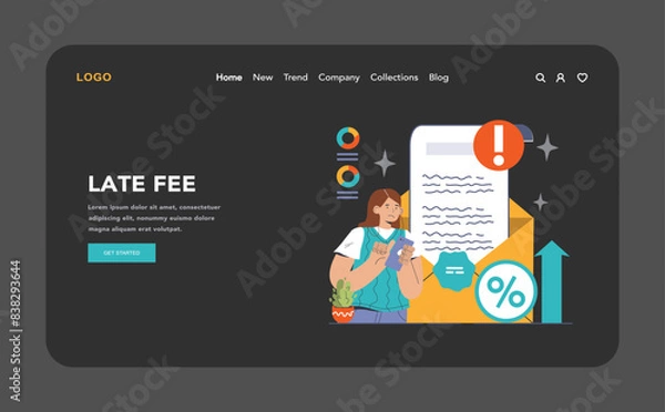 Obraz Financial Penalty concept. Flat vector illustration