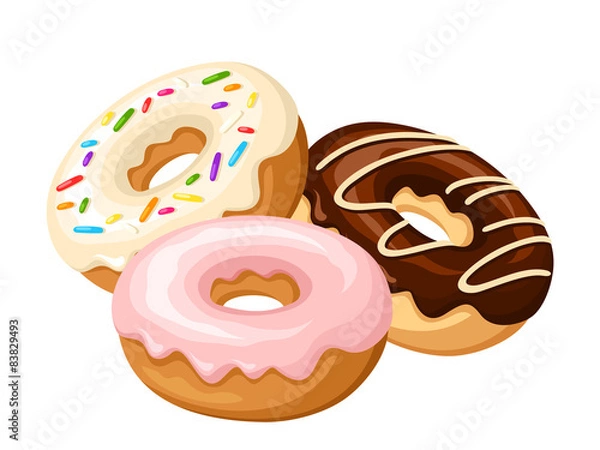 Obraz Trzy pączki. Ilustracji wektorowych.