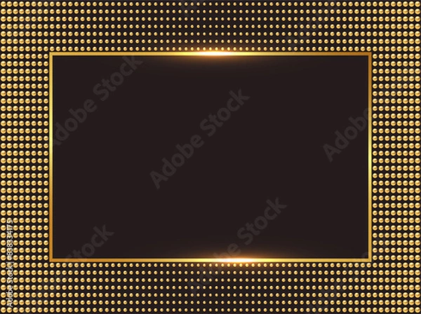 Fototapeta Golden luxury background with beads. Vector illustration.