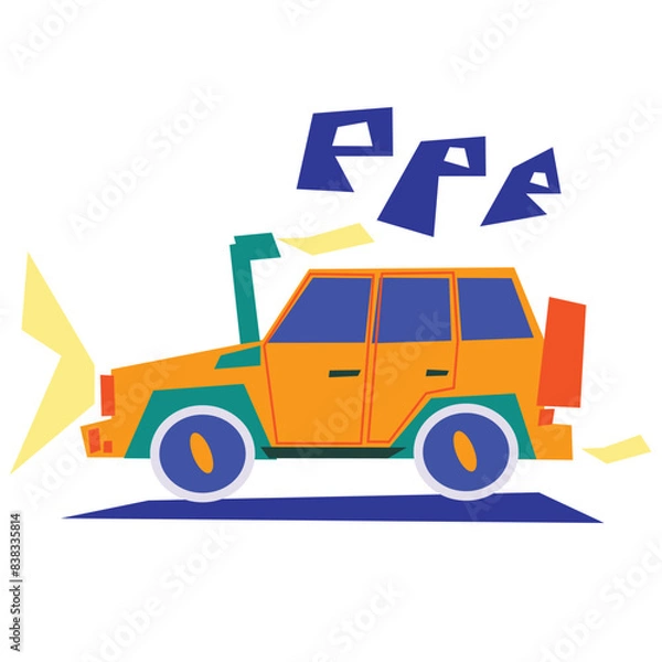 Obraz colourful cartoon car vector