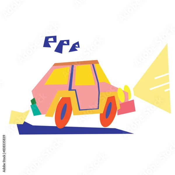 Obraz colourful cartoon car vector