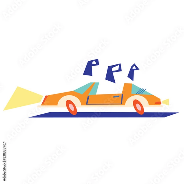 Obraz Bright cartoon car vector