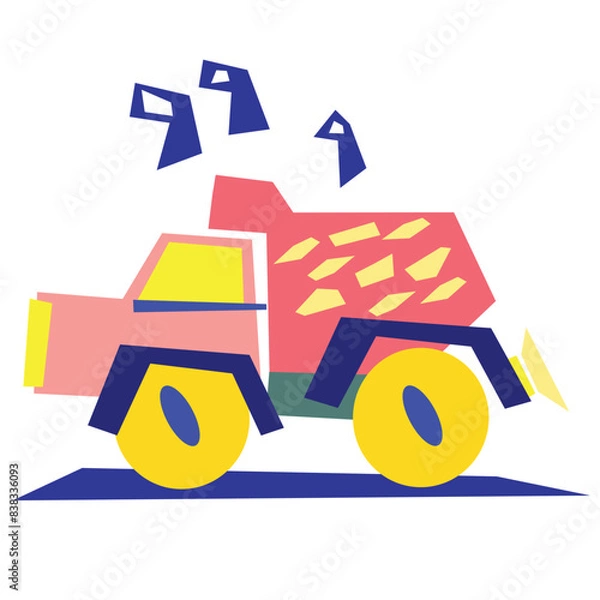 Obraz Bright cartoon car vector