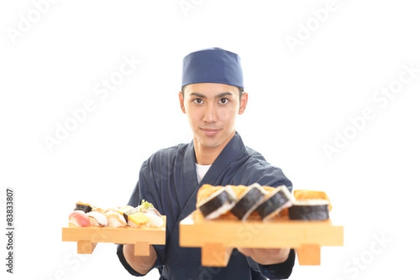 Fototapeta 笑顔の寿司職人