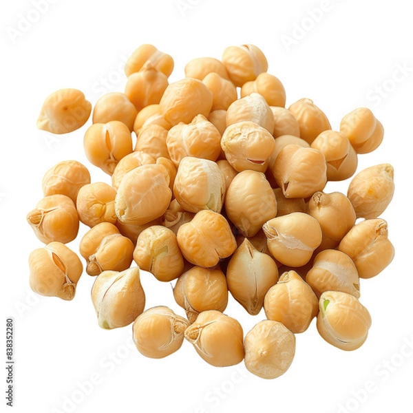 Fototapeta A pile of dried chickpeas isolated on a transparent background.