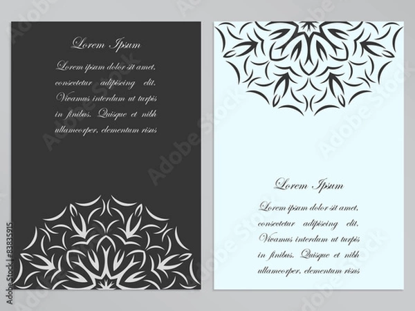 Obraz Black and white flyers with ornate flower pattern