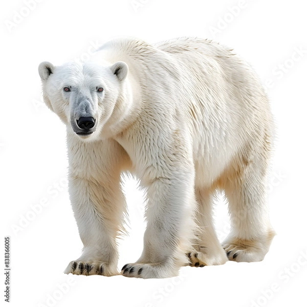 Obraz Polar Bear Arctic Predator White Fur Isolated Stance Powerful Majestic Endangered Species