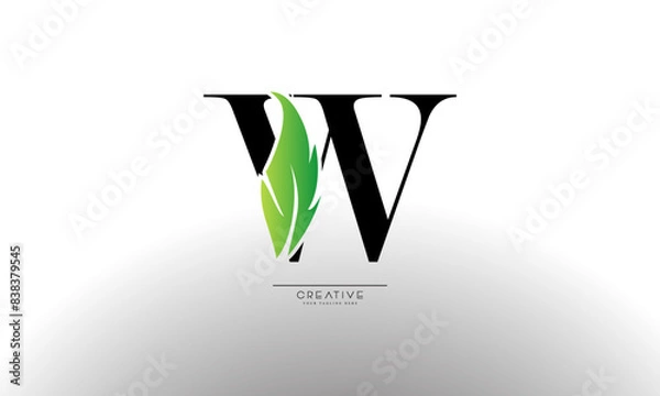 Obraz Letter W eco leaf logo icon design template elements. Vector color sign
