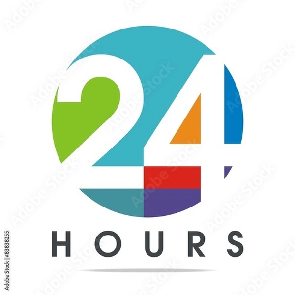 Fototapeta 24-hour Business Logo Client Vector Design