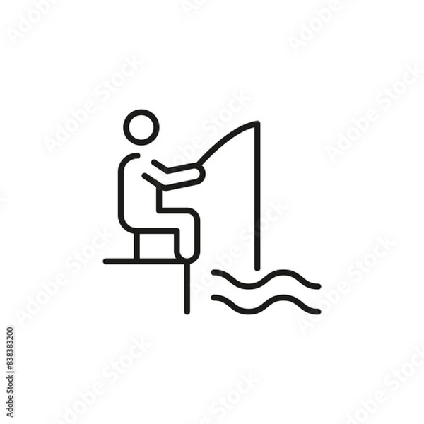 Fototapeta Fishing icon. Simple fishing icon for social media, app, and web design. Vector illustration.