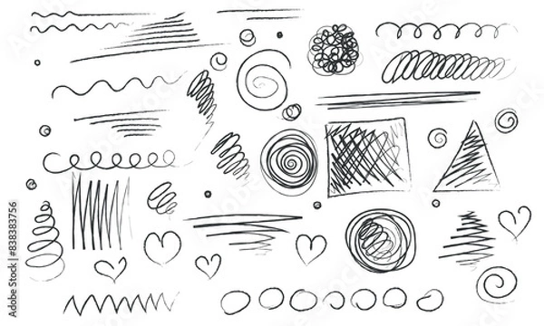 Fototapeta Black doodles 3