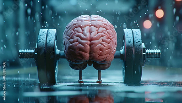 Fototapeta Brain Power: Cognitive Strength Training and Neurological Development. Generative AI.