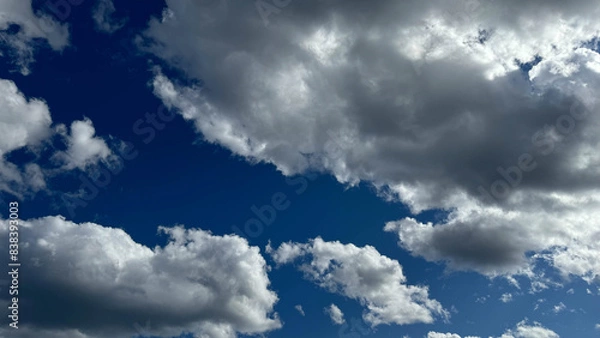 Fototapeta Dark blue sky clouds background. Clouds texture