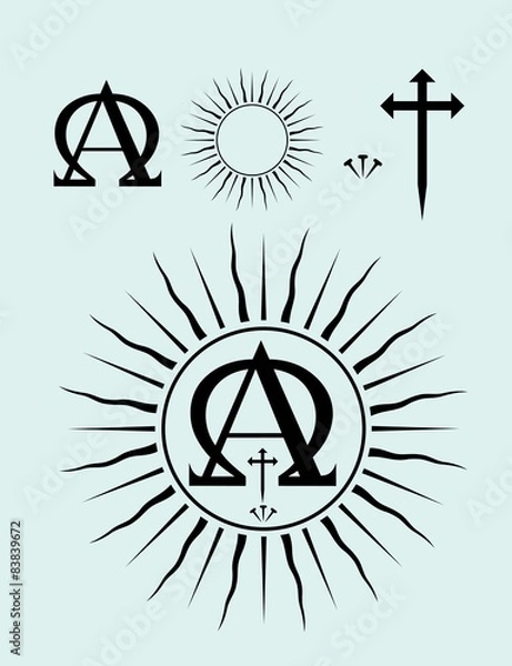 Obraz Christian Icon Set, art vector design