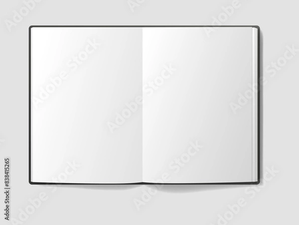 Fototapeta realistic notebook with shadow black border